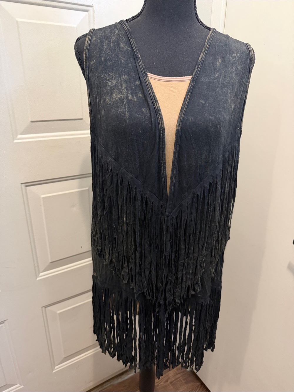 Rock&Roll Cowgirl Fringe Black Vest Size L